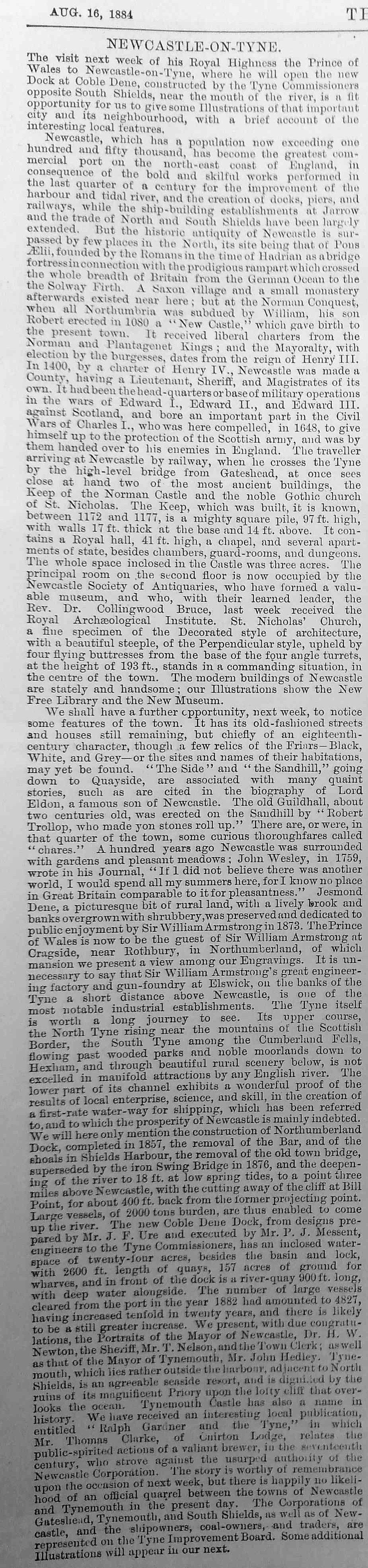 Necastle upon Tyne text